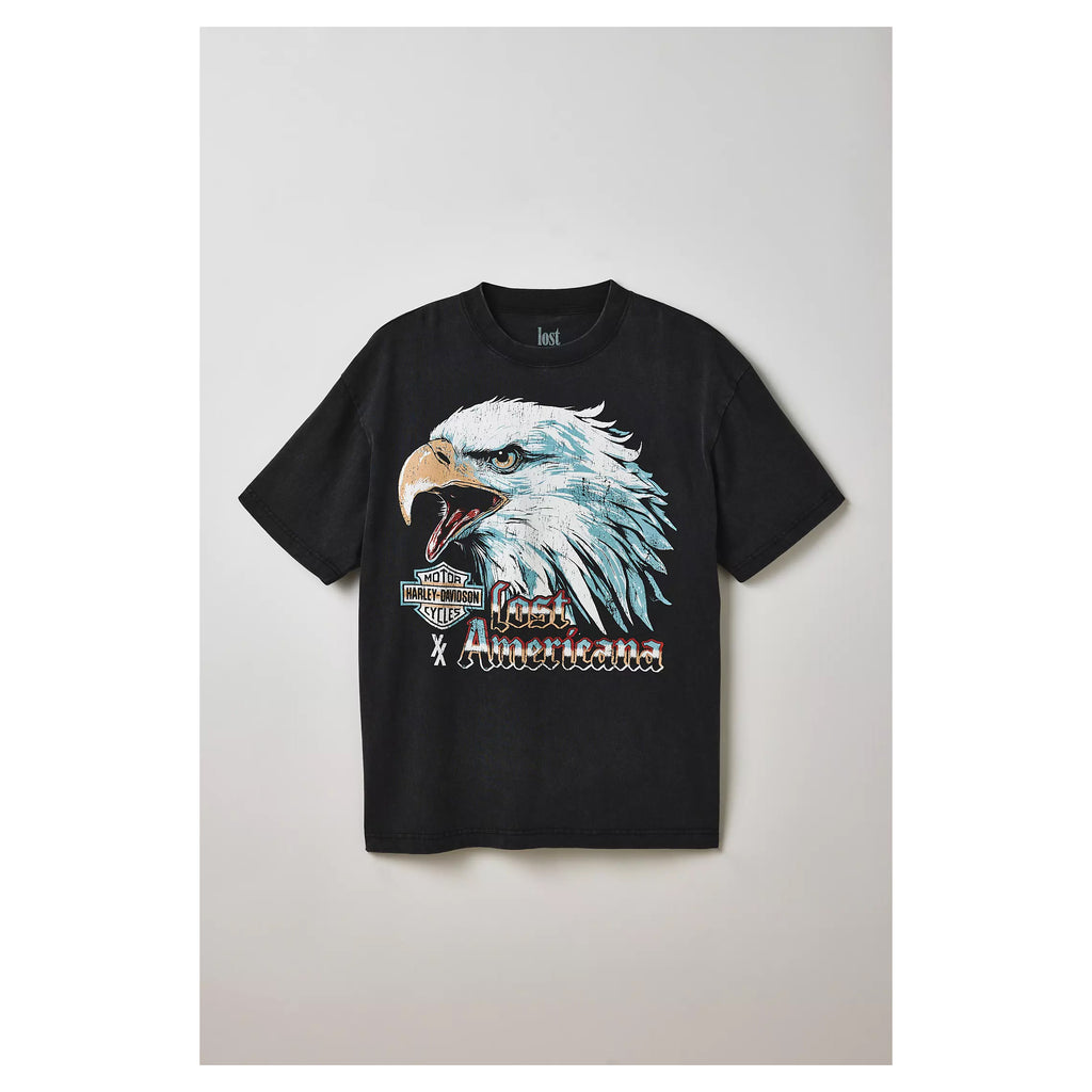 G-Harley Davidson x MGK Lost Americana Graphic Tee – Vintage Motorcycle Cotton T-Shirt