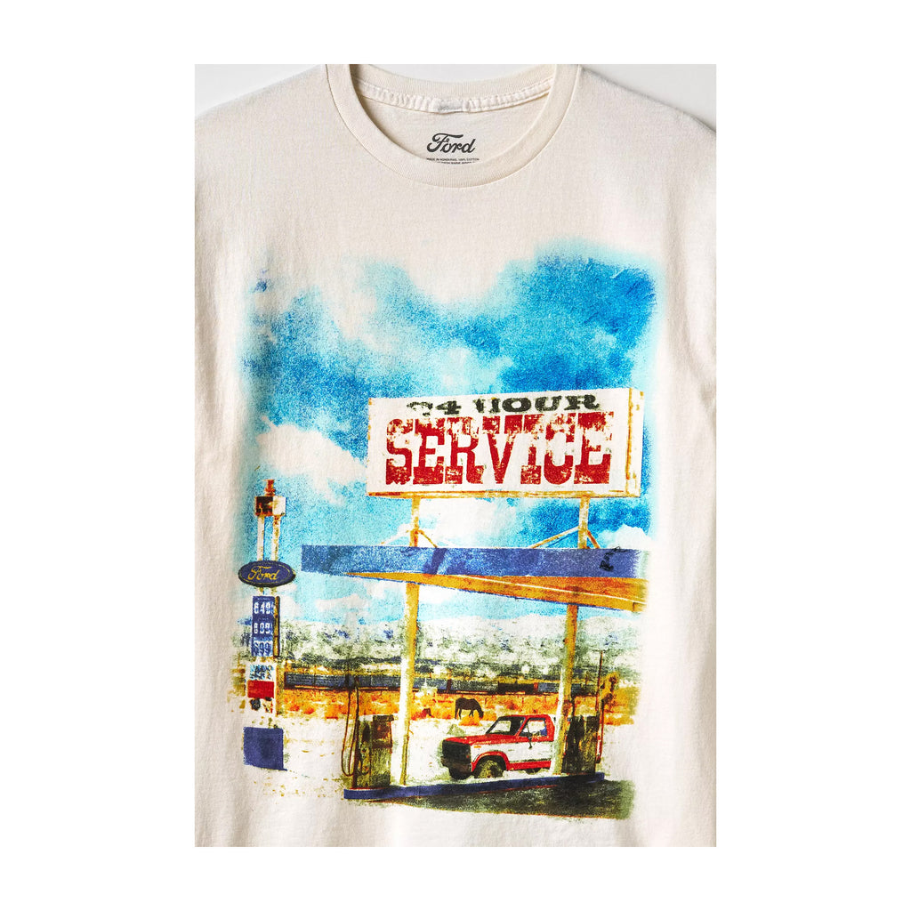 G-Ford 24 Hour Service Graphic Tee – Vintage Automotive Cotton T-Shirt