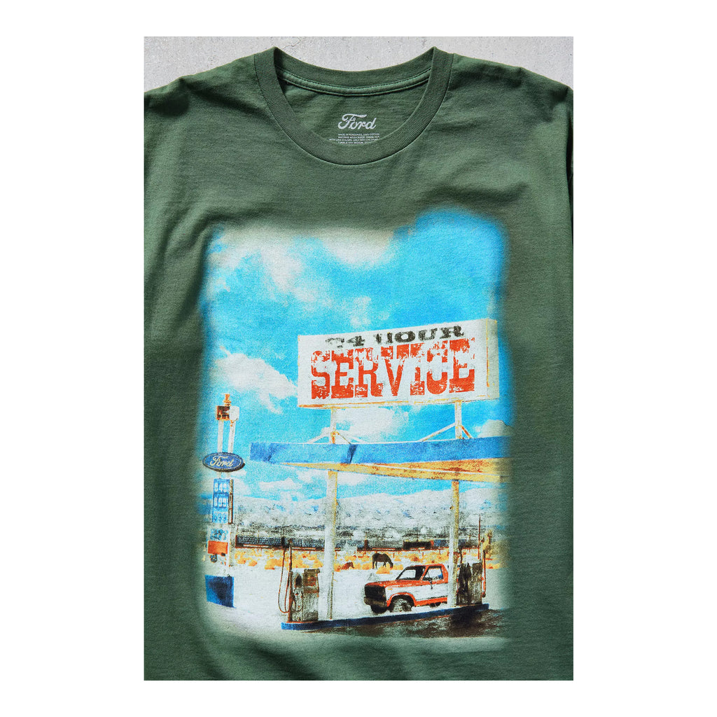 G-Ford 24 Hour Service Graphic Tee – Vintage Automotive Cotton T-Shirt