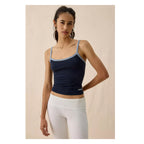 U-Nora Piped Cropped Cami – Slim Fit Cotton Crop Tank Top