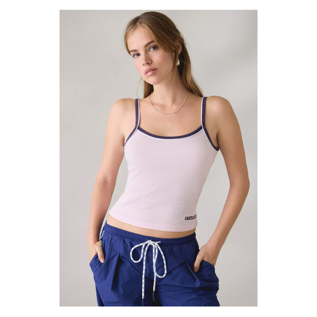U-Nora Piped Cropped Cami – Slim Fit Cotton Crop Tank Top