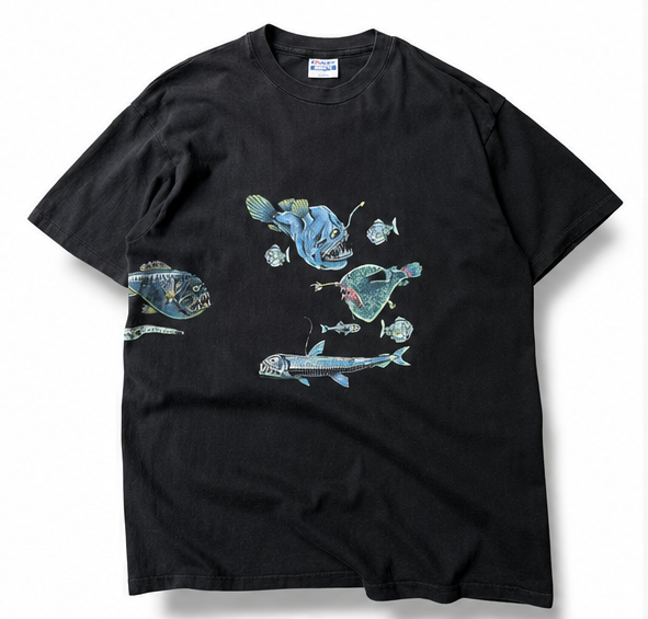 1990's Deep Sea Fish Vintage Unisex Graphic T-Shirt