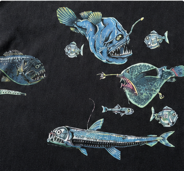 1990's Deep Sea Fish Vintage Unisex Graphic T-Shirt