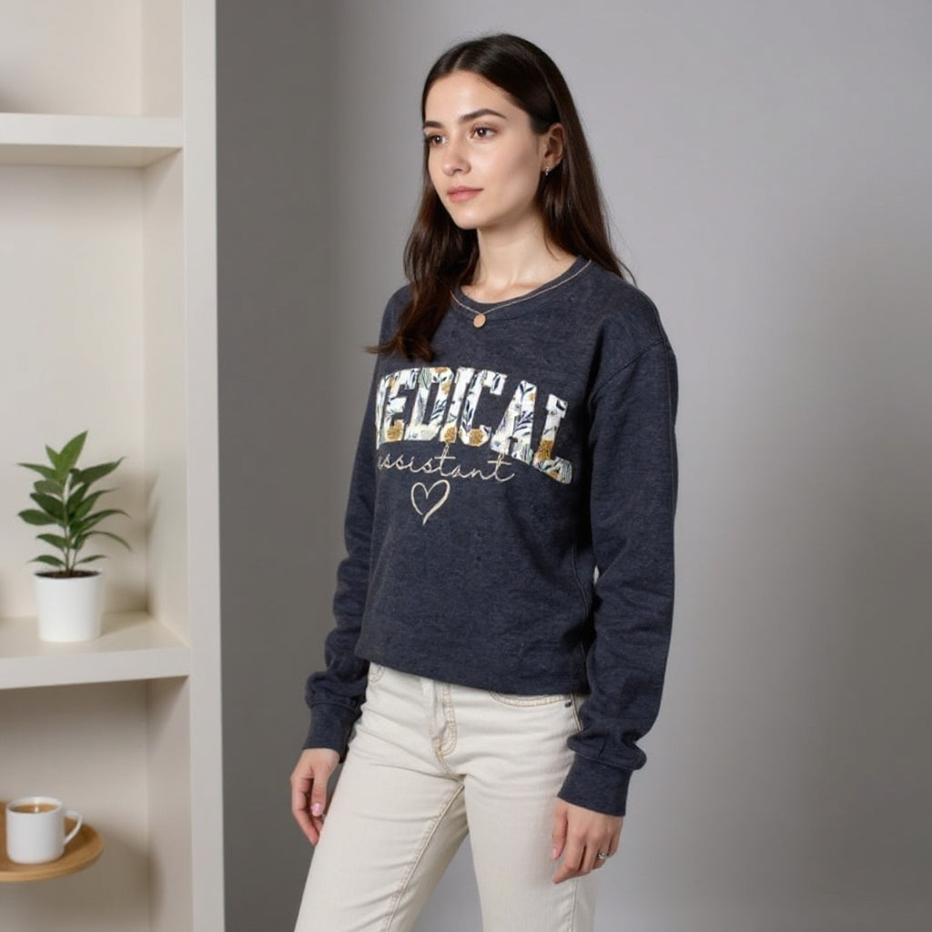 Personalized Floral Medical Assistant Unisex Sweatshirt
