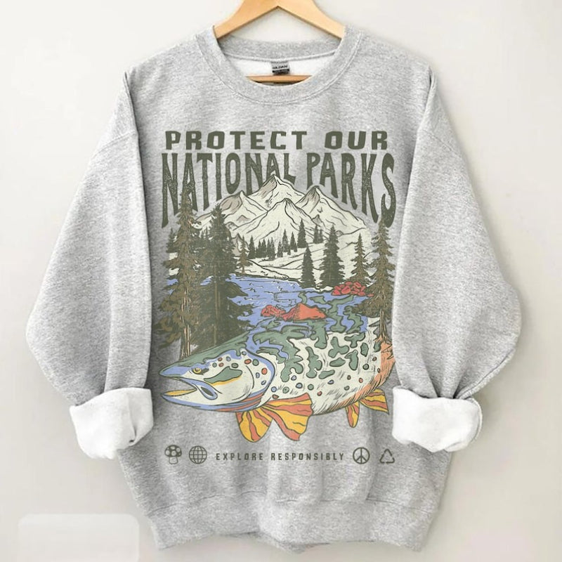 90s National Parks Camping & Hiking Wanderlust Unisex Sweatshirt