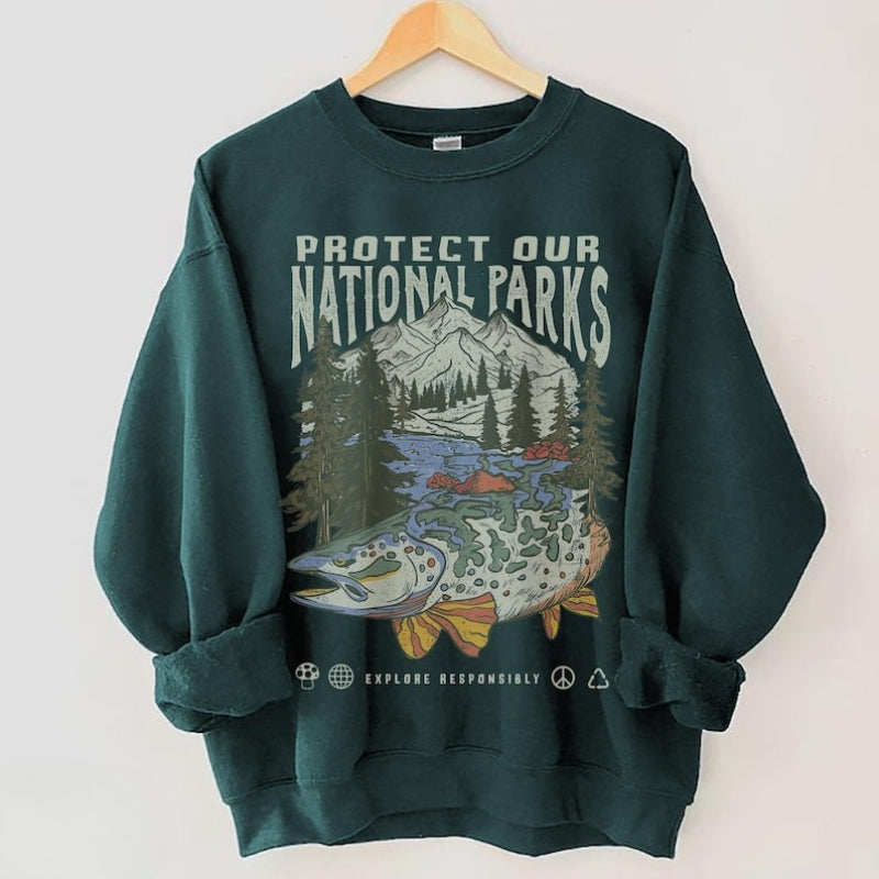 90s National Parks Camping & Hiking Wanderlust Unisex Sweatshirt