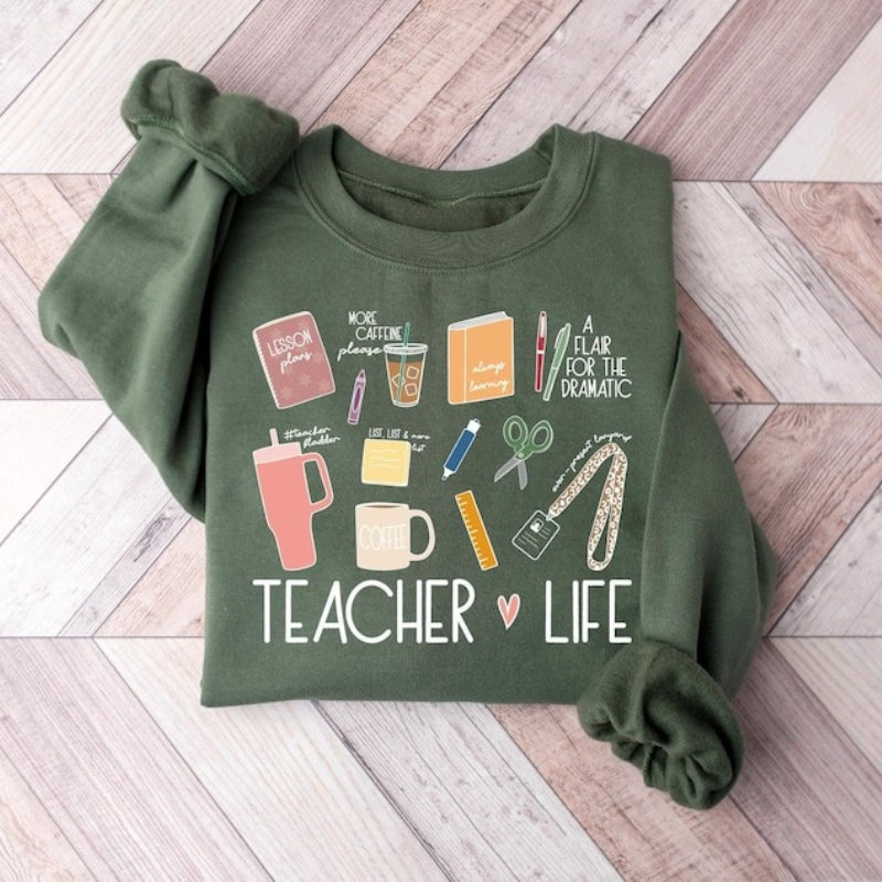 Teacher Life Teach Love Inspire Unisex Sweatshirt