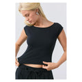 U-Out From Under Cotton Compression Boatneck Cropped Tee – Bodycon Crop Top