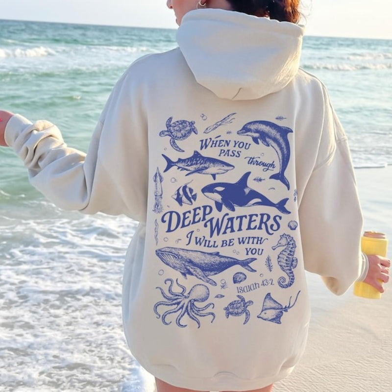 Christian Bible Verse “Deep Waters” Unisex Hoodie