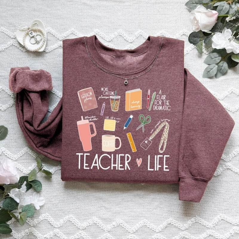 Teacher Life Teach Love Inspire Unisex Sweatshirt
