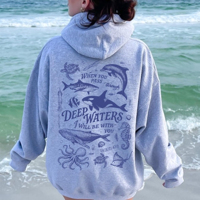 Christian Bible Verse “Deep Waters” Unisex Hoodie