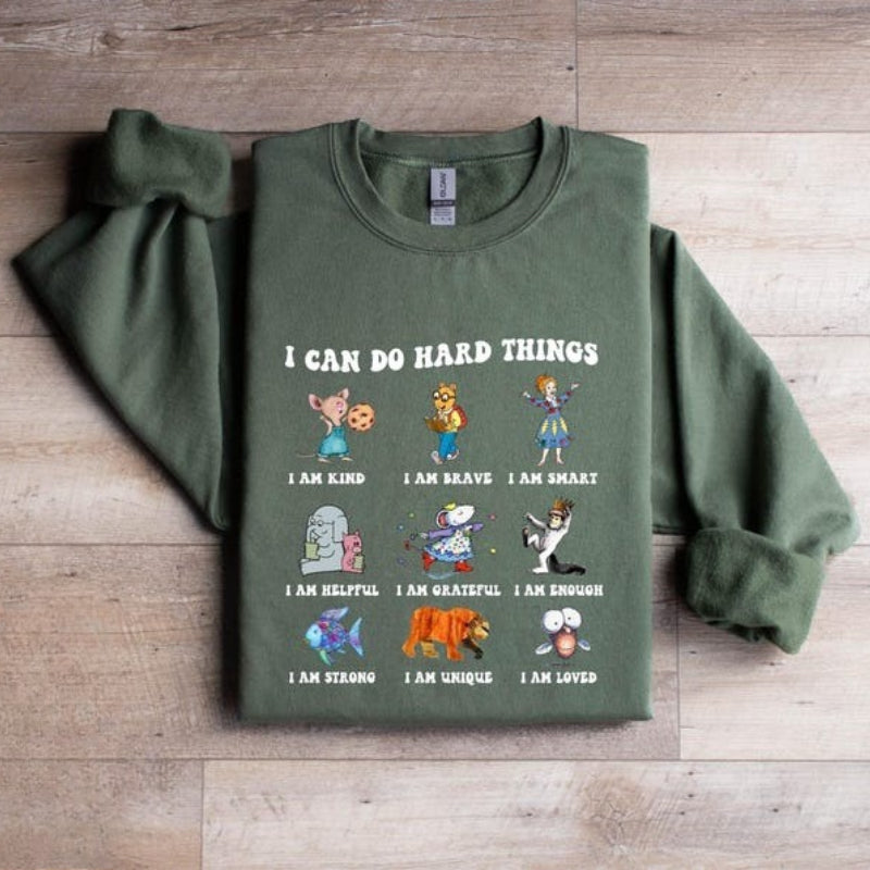 Teacher Reading Crewneck Unisex Sweatshirt: Read Aloud Book Character Shirt