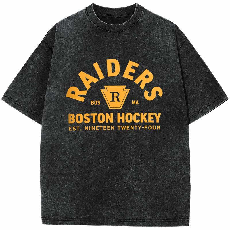 Viral Boston Raiders Hockey Unisex Tee | Rozanov 81 Vintage Washed Shirt | Retro Sports Streetwear