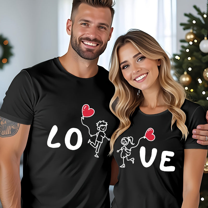 Love Heart Cartoon Character Valentine's Day Tee