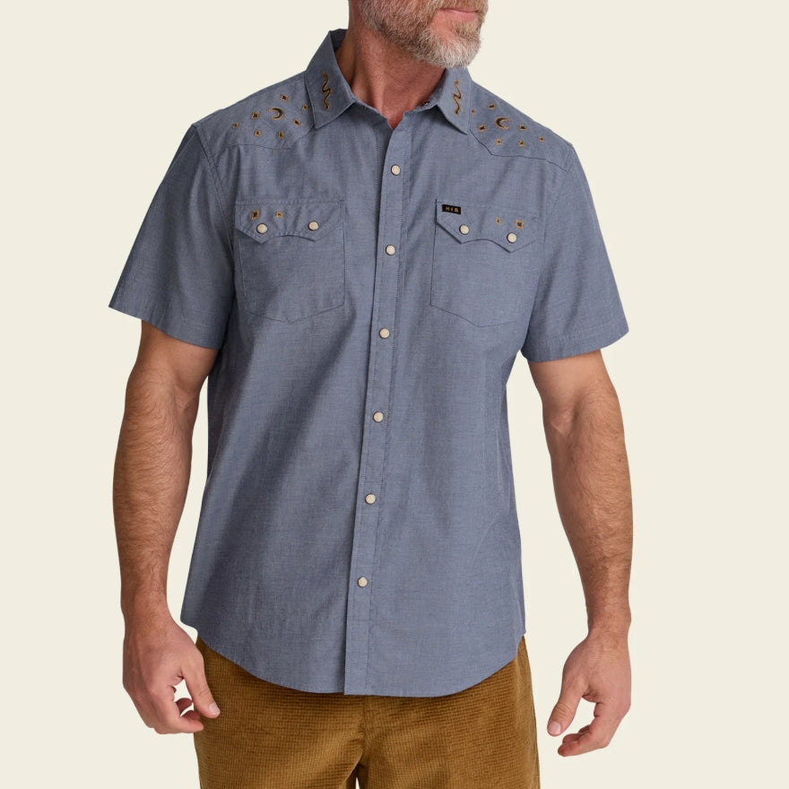 HB Crosscut Deluxe Short Sleeve Shirt – Embroidered Pearl Snap Western Shirt