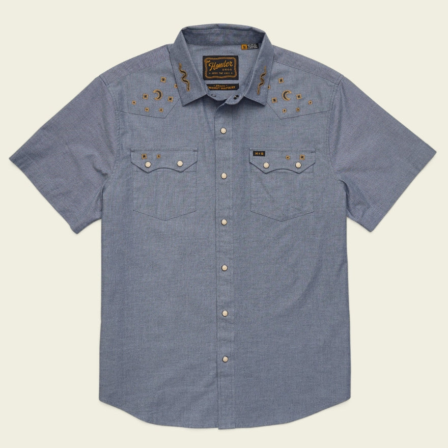 HB Crosscut Deluxe Short Sleeve Shirt – Embroidered Pearl Snap Western Shirt