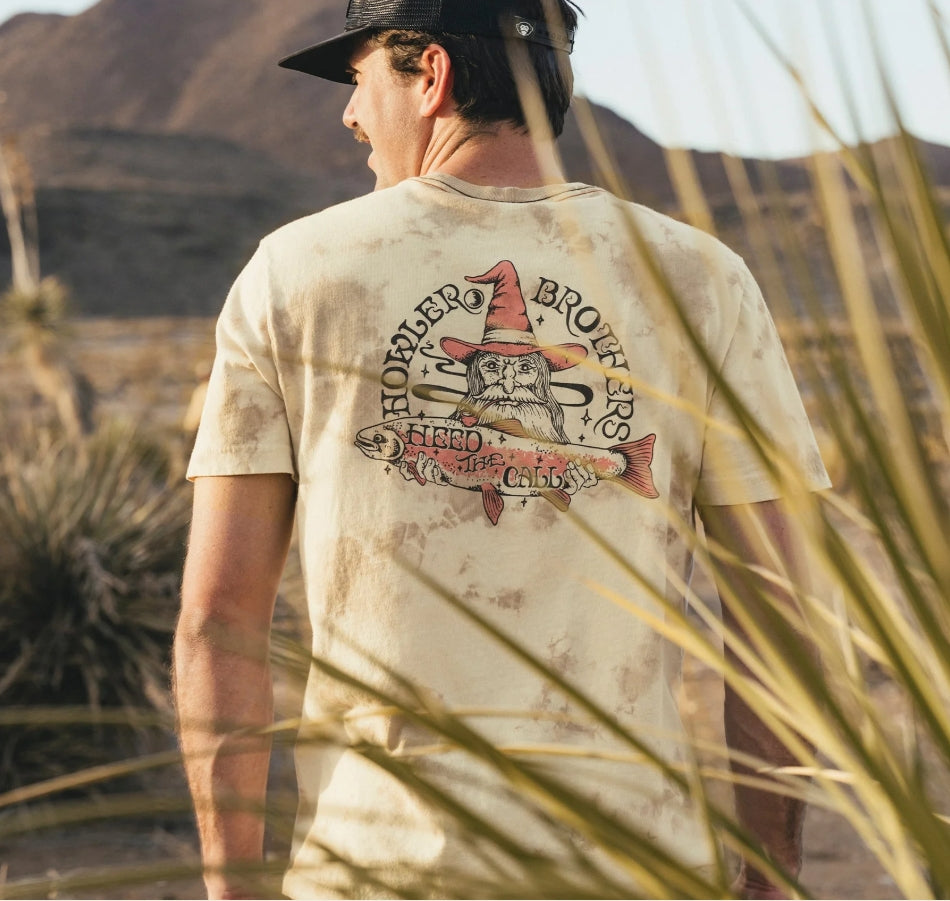 HB River Wizard Cotton T-Shirt – Vintage Graphic 100% Cotton Tee