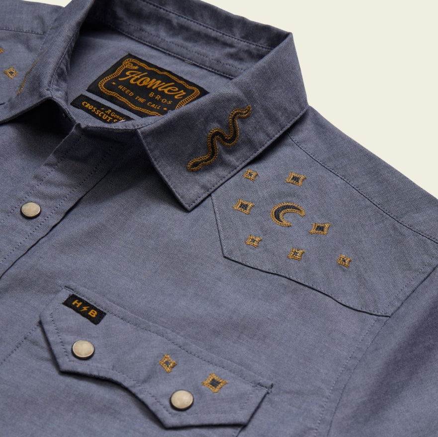 HB Crosscut Deluxe Short Sleeve Shirt – Embroidered Pearl Snap Western Shirt