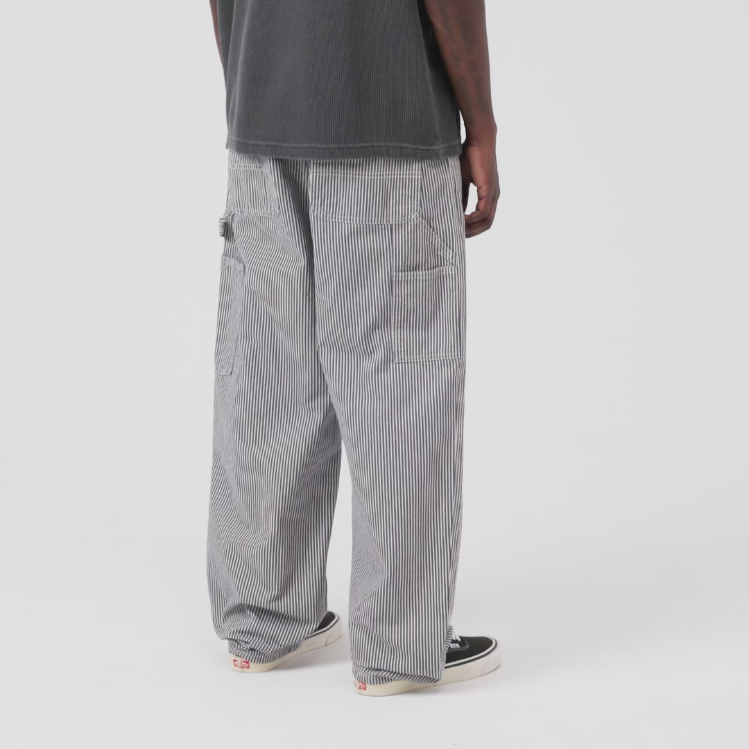 SKT Mercer Single Knee Pant – Loose Straight Hickory Stripe Work Pants