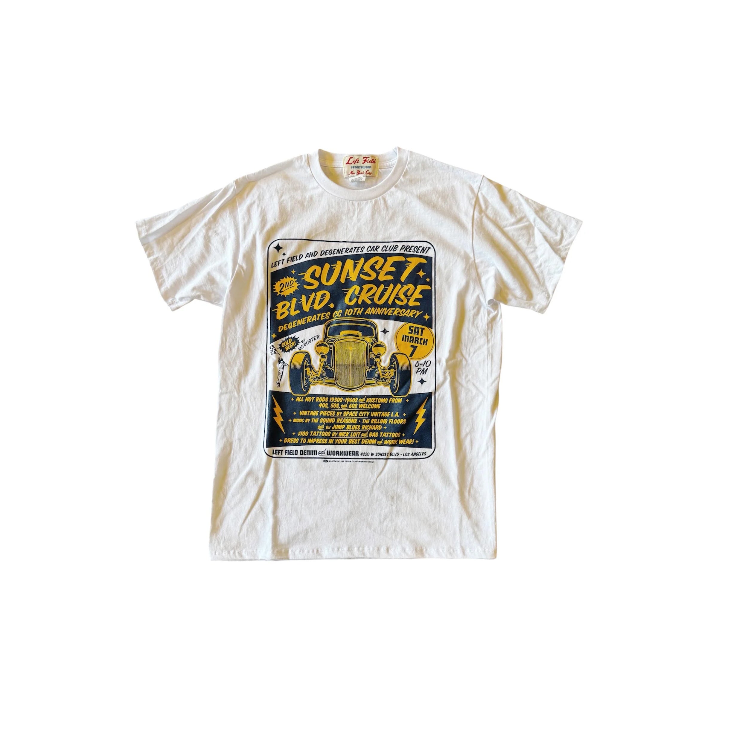 G-SUNSET BLVD. CRUISE Graphic Tee – Vintage Hot Rod Americana T-Shirt